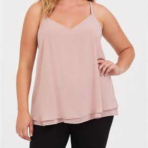Rose/ Blush V-neck Swing Cami- TORRID- Sz 2- NWT